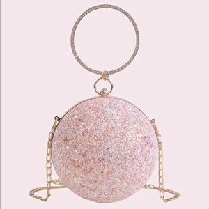 Glitter ball clutch bag